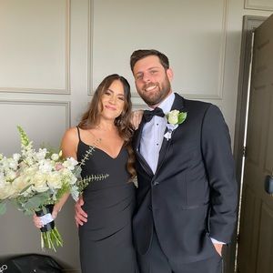 Black Hayley Paige Bridesmaid Dress Size 6 Style 52114